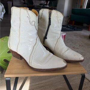 FREE PEOPLE New Frontier Womens White Western Boots size 38